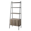 72-inch Grey Wash Wood and Metal Ladder Storage Shelf