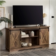 58 inch Sliding Barn Door TV Stand Media Console in Reclaimed Barnwood Brown