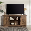 58 inch Sliding Barn Door TV Stand Media Console in Reclaimed Barnwood Brown