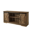 58 inch Sliding Barn Door TV Stand Media Console in Reclaimed Barnwood Brown