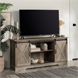 58 inch Sliding Barn Door TV Stand in Gray Wash