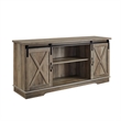 58 inch Sliding Barn Door TV Stand in Gray Wash