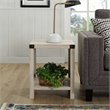 18 inch Metal X Wood Side Table in White Oak