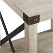 18 inch Metal X Wood Side Table in White Oak