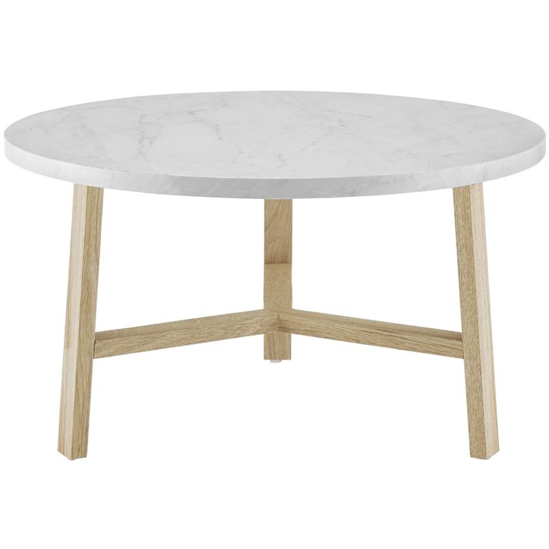 30 Inch Round Coffee Table In White, 30 Round Coffee Table White