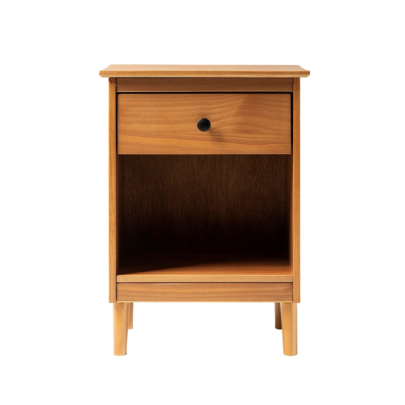 1 Drawer Solid Wood Nightstand in Caramel