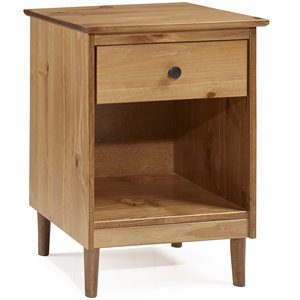 1 drawer solid wood nightstand in caramel