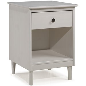 1 drawer solid wood nightstand in white