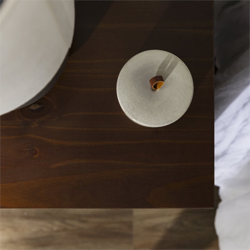 3 Drawer Solid Wood Nightstand in Walnut