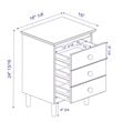 3 Drawer Solid Wood Nightstand in Walnut