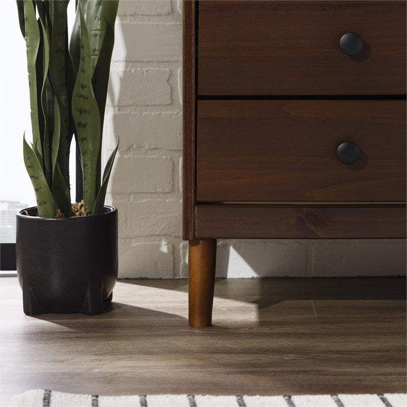 3 Drawer Solid Wood Nightstand in Walnut