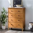 4 Drawer Solid Wood Dresser in Caramel