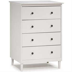 4 Drawer Solid Wood Dresser in White