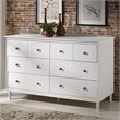 Walker Edison 6 Drawer Solid Wood Dresser in White