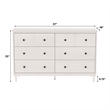 Walker Edison 6 Drawer Solid Wood Dresser in White