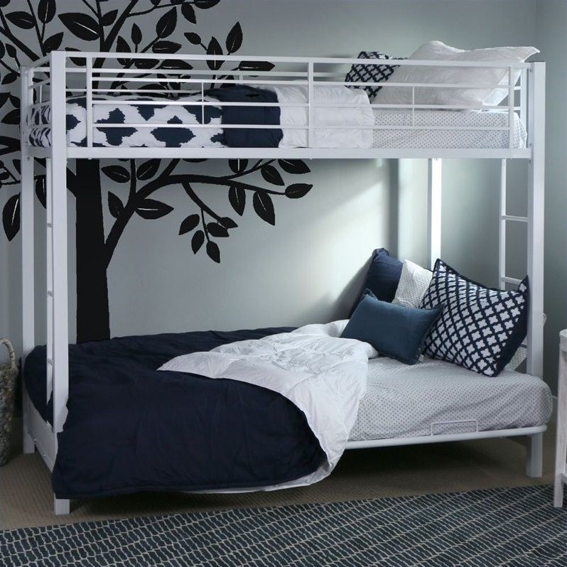 Metal Twin Over Futon Bunk Bed Frame In, Metal Bunk Bed Twin Over Futon
