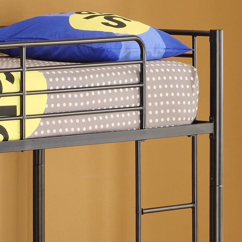 Walker Edison Sunset Twin over Twin Metal Bunk Bed in Black Finish BTOTBL