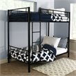 Twin over Twin Metal Bunk Bed in Black Finish
