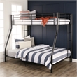 Walker Edison Contemporary Twin over Full Metal Bunk Bed in Black