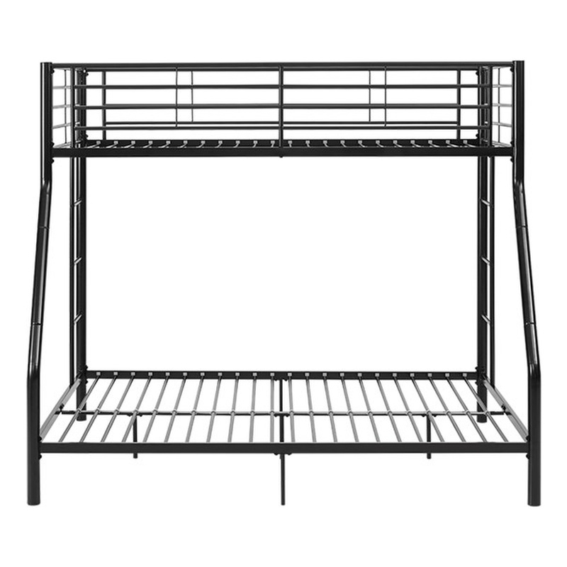 Walker Edison Contemporary Twin over Full Metal Bunk Bed in Black