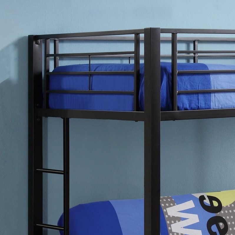 Metal Twin Over Futon Bunk Bed Frame In, Black Frame Bunk Bed
