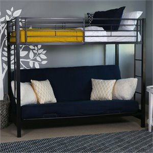 Walker Edison Contemporary Metal Twin Bunk Bed Frame in Black