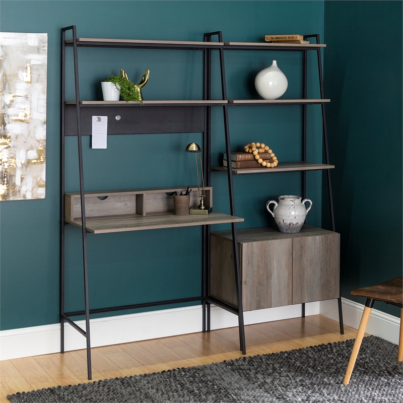 2Piece Home Office Set Grey Wash