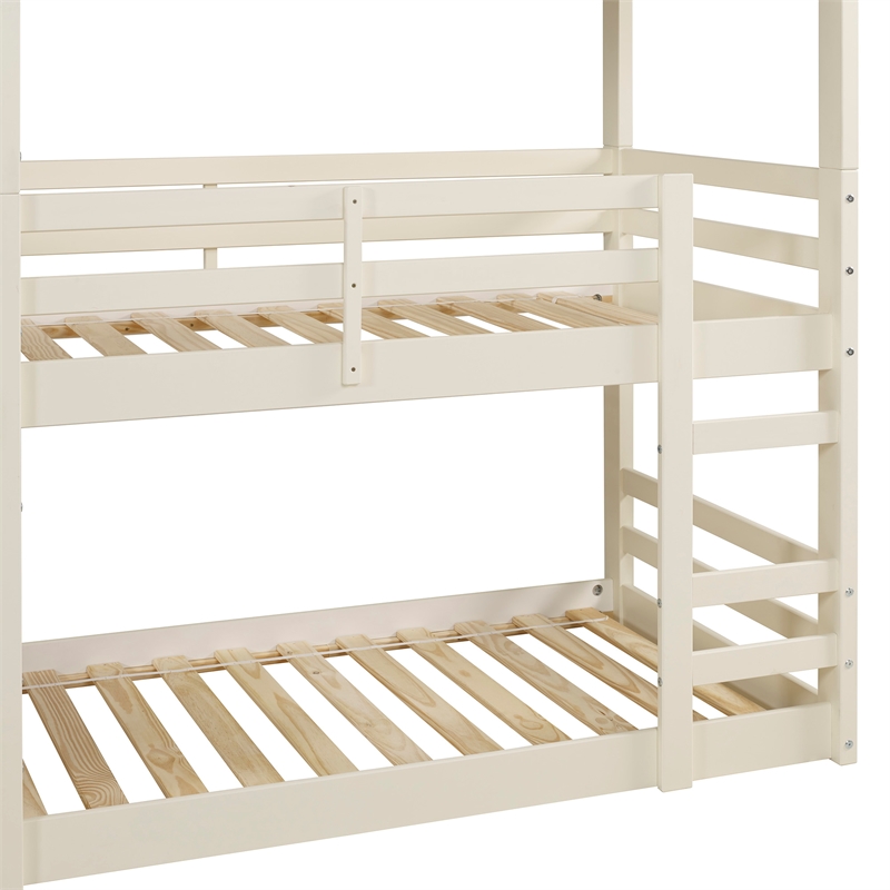 wooden triple bunk bed
