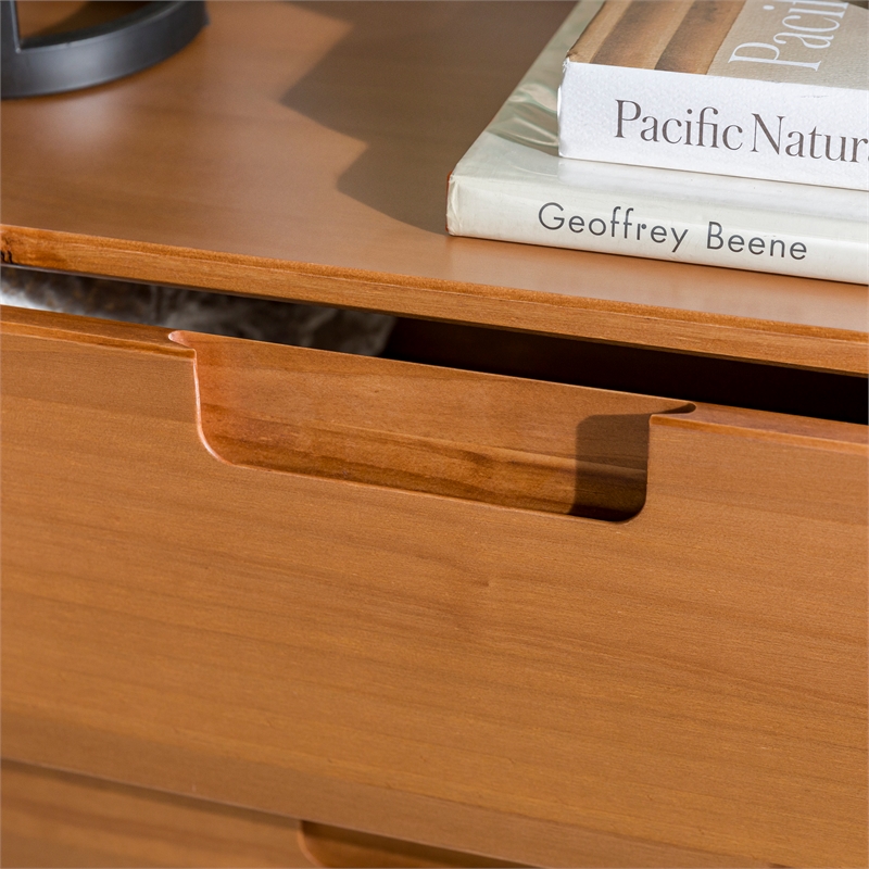 3 Drawer Mid Century Modern Wood Dresser - Caramel