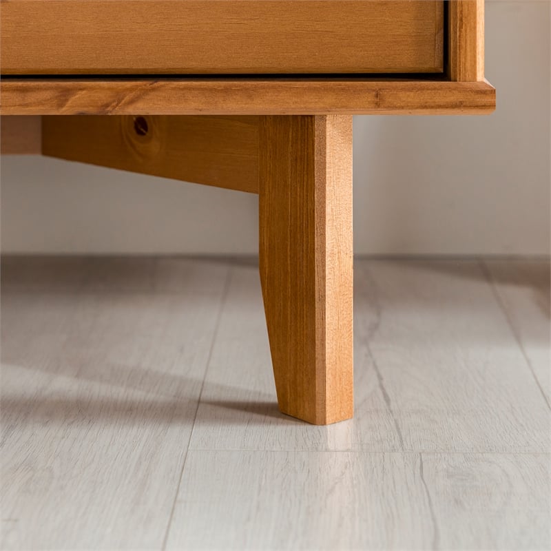 3 Drawer Mid Century Modern Wood Dresser - Caramel