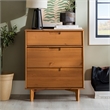 3 Drawer Mid Century Modern Wood Dresser - Caramel
