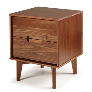 mid century modern wood nightstand - walnut