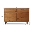 Walker Edison 6 Drawer Mid Century Modern Wood Dresser in Caramel