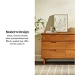 Walker Edison 6 Drawer Mid Century Modern Wood Dresser in Caramel