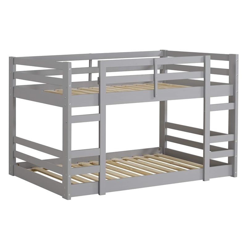 Low Wood Twin Over Twin Bunk Bed - Gray