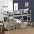 Low Wood Twin Over Twin Bunk Bed - Gray