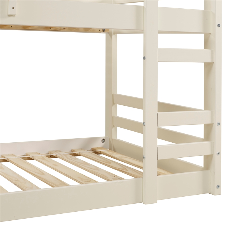 Low Wood Twin Over Twin Bunk Bed - White