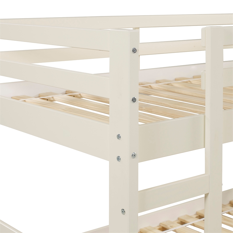 Low Wood Twin Over Twin Bunk Bed - White