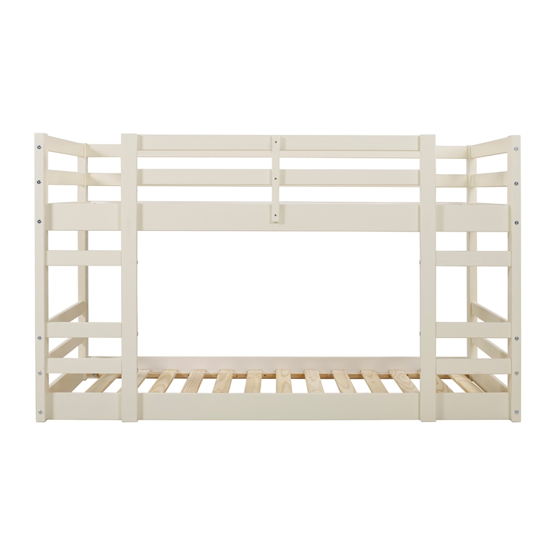 Low Wood Twin Over Twin Bunk Bed - White