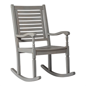 outdoor wood patio rocking chair - gray wash