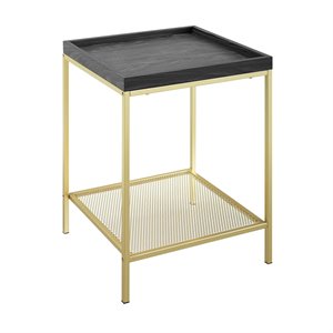 square tray side table - graphite and gold