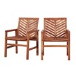Outdoor Wood Patio Chairs - Set of 2 - Brown