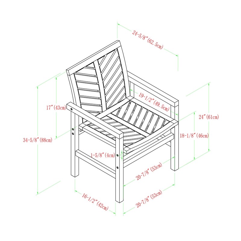 Outdoor Wood Patio Chairs - Set of 2 - Brown