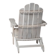Outdoor Wood Adirondack Chair with Wine Glass Holder in White Wash