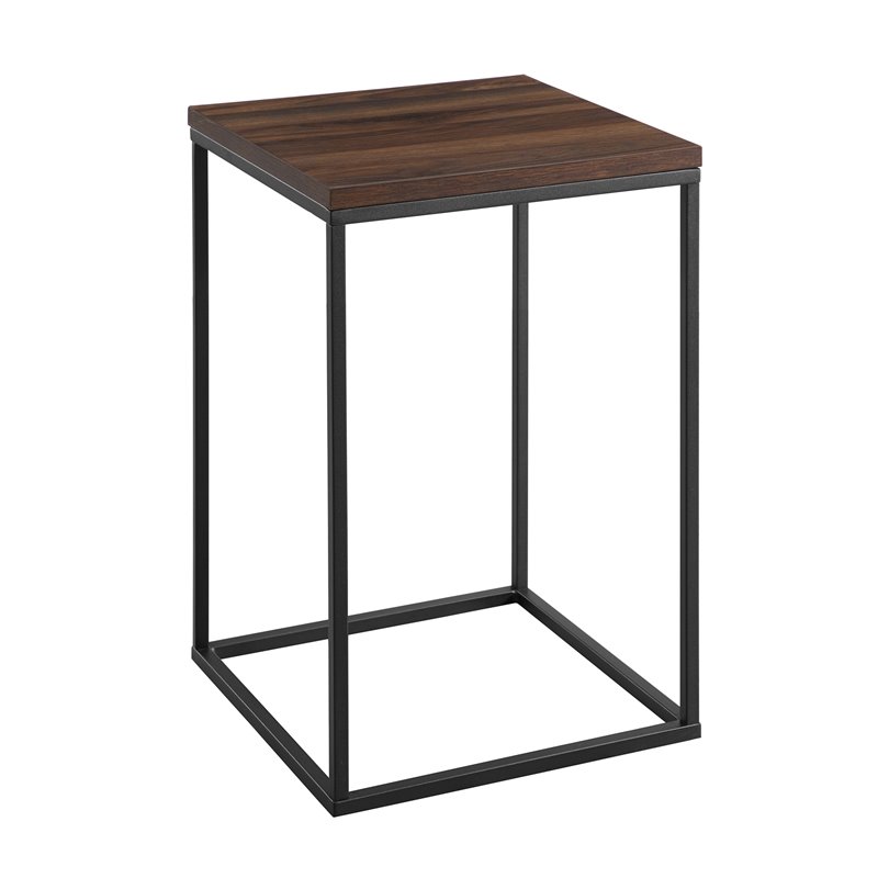 Modern Square End Table Dark Walnut Modern Square End Table Dark Walnut