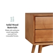 Walker Edison Mid-Century 2 Drawer Solid Wood Nightstand in Caramel