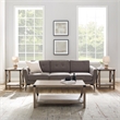 Walker Edison Metal X 3-Piece Wood and Metal Coffee Table Set in Gray Wash
