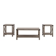 Walker Edison Metal X 3-Piece Wood and Metal Coffee Table Set in Gray Wash