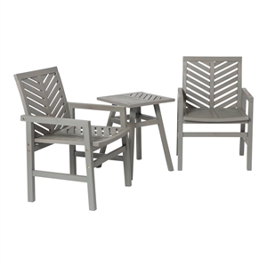 walker edison 3-piece chevron patio conversation set in gray wash