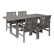 5-Piece Extendable Outdoor Patio Dining Set - Brown